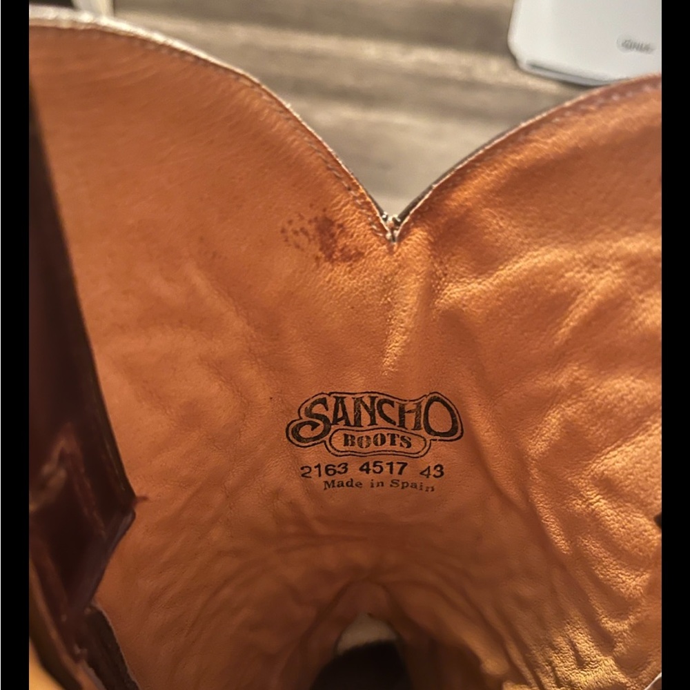 Sancho Western Cowboy Boots Brown Leather Style 2163 / 4517 EU 43 - Picture 5 of 5